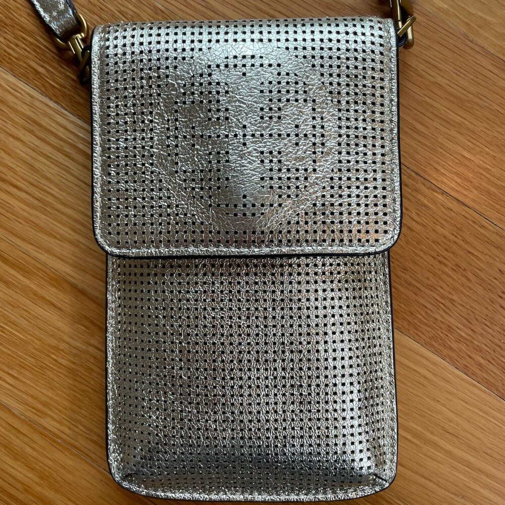 Tory Burch Gold Phone Crossbody Bag – Chic & Compact
